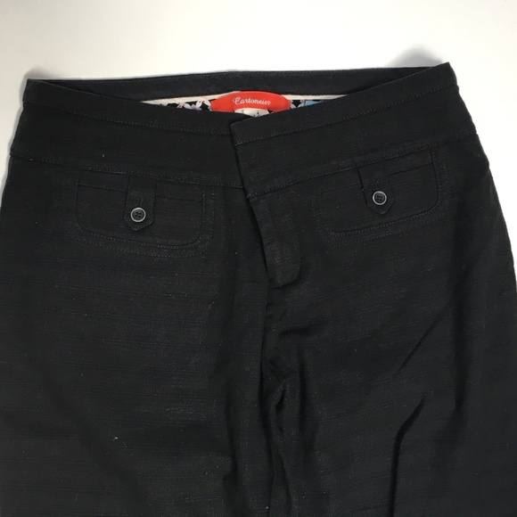 Anthropologie Crop Flare trousers Black 4 petite - Picture 4 of 5